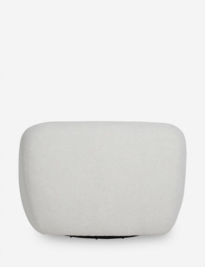 Rear view of the Harlowe softly sculpted plush swivel accent chair.