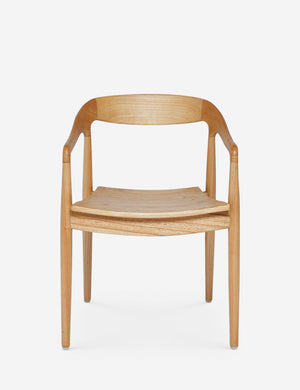 Ida Natural Teak Wood Dining Arm Chair (Set of 2)