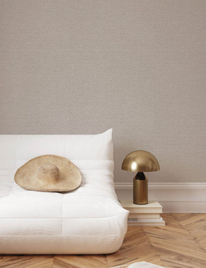 Faux Grasscloth Parquet Textured Peel + Stick Wallpaper by Jeremiah Brent : Natural