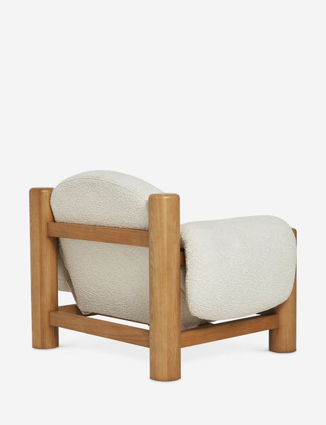 | Angled rear view of the James faux sherpa accent chair