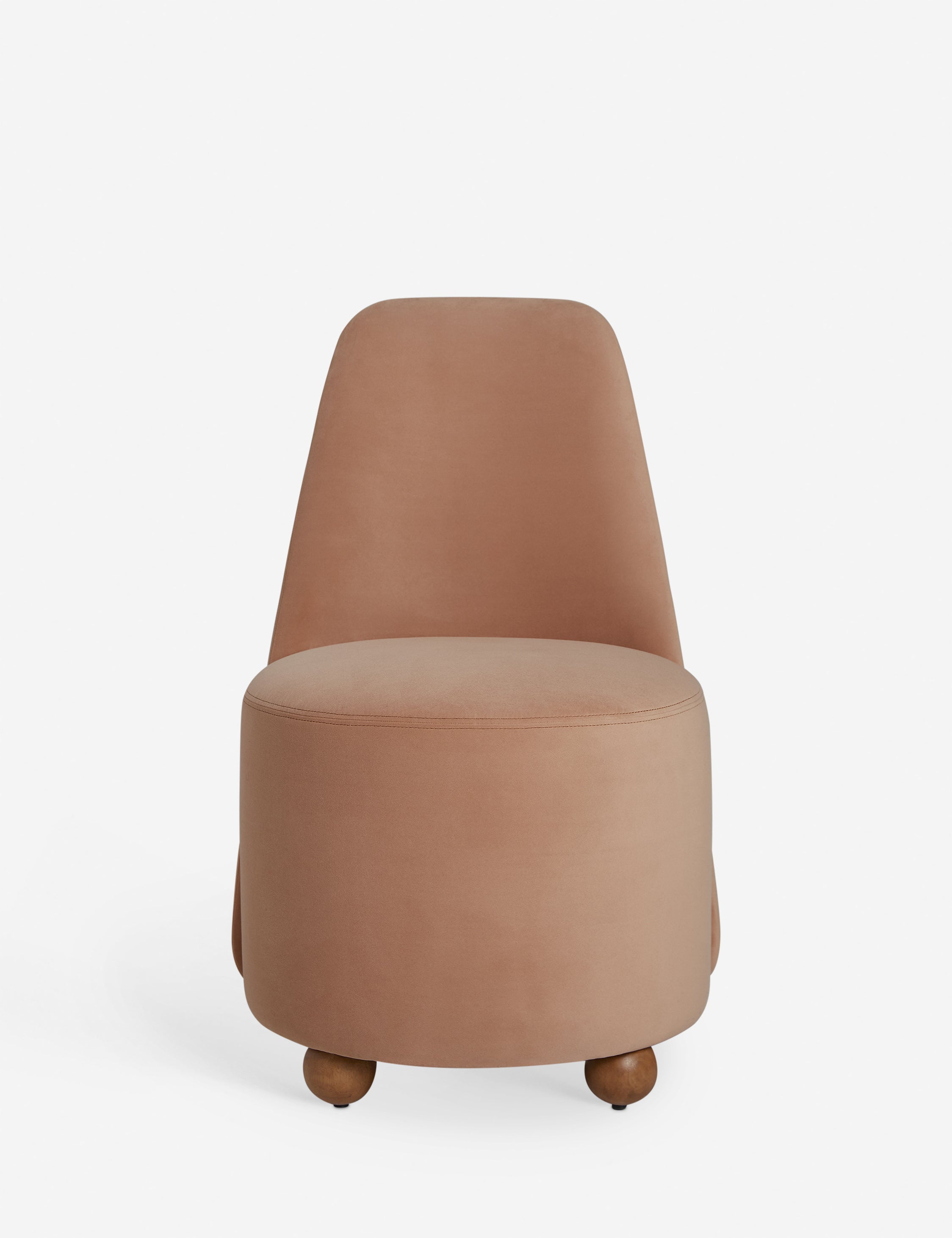 #color::blush-performance-velvet | Judson modern round velvet dining chair.