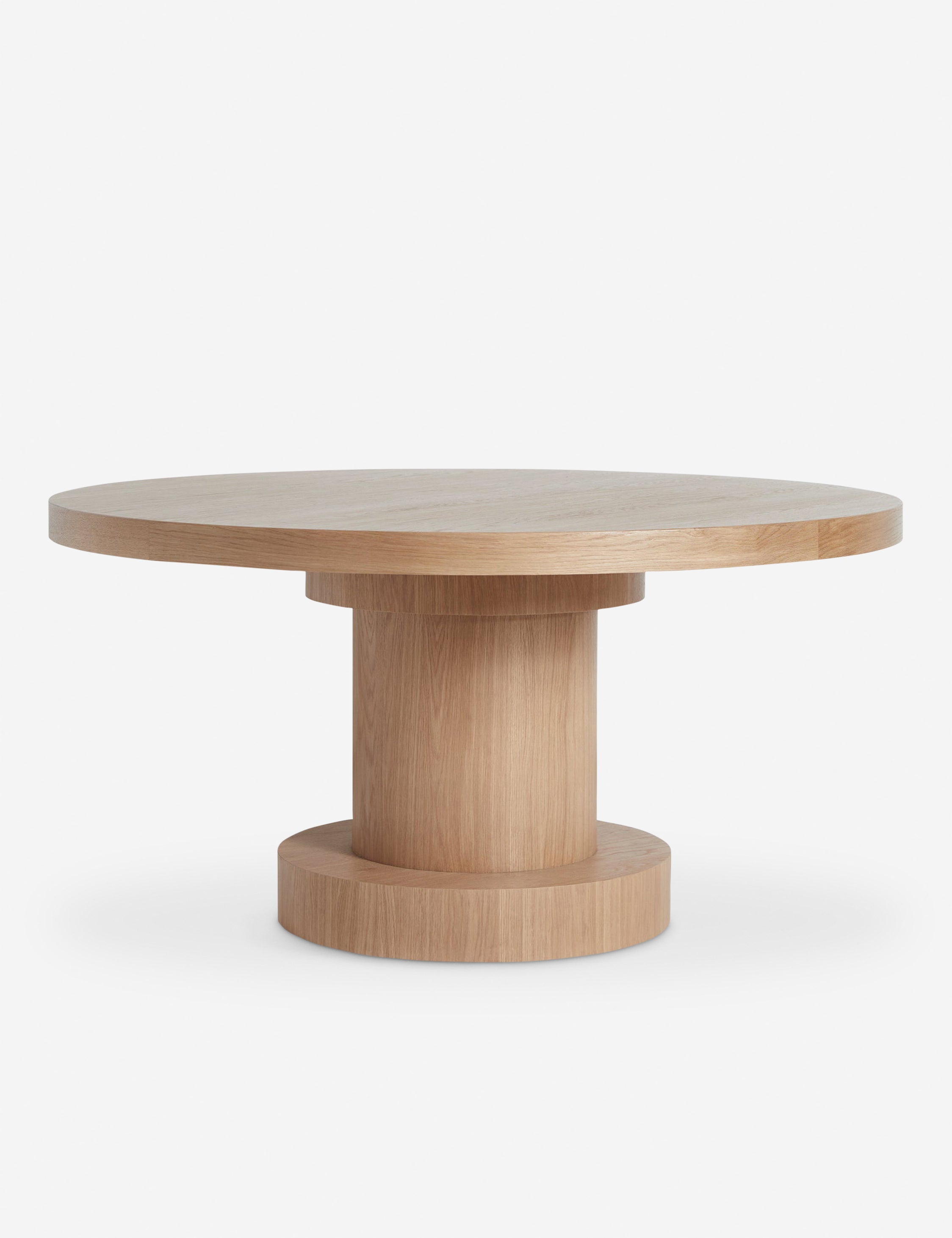 #color::natural | Karine round natural wood pedestal dining table