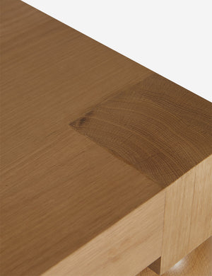 Close up of the Kent sculptural modern square side table.