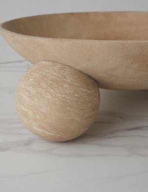 Close up of the bottom of the Kester sculptural footed decorative bowl.