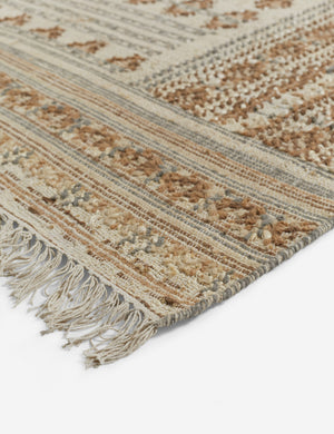 Fringed corner of the Keziah slate rug