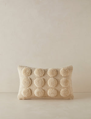 Kohta tufted dot pattern wool lumbar pillow