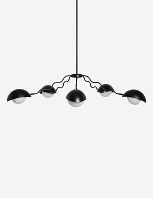 Top view of the Kukka large modern wavy arm chandelier in bronze