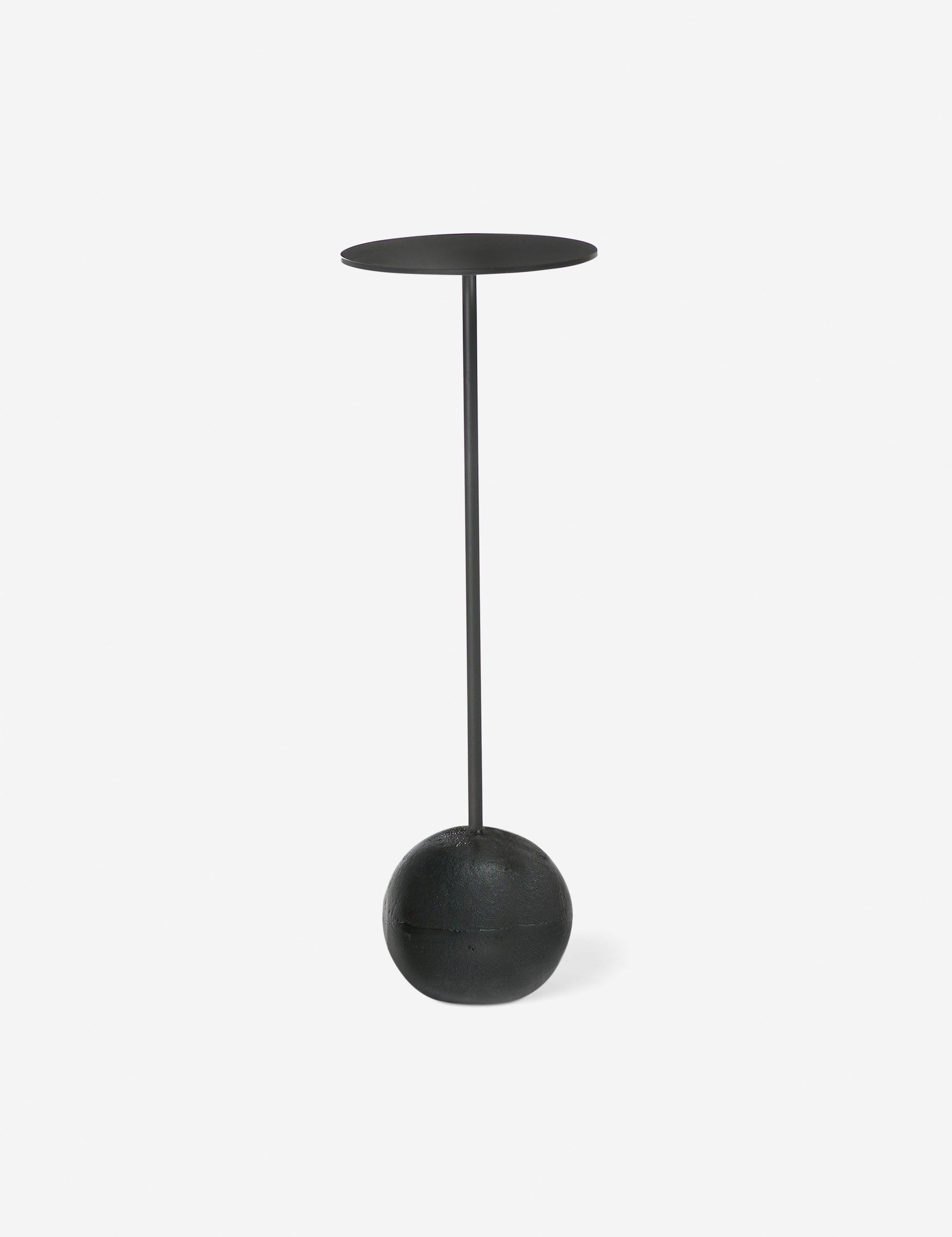 #color::black | Olinda slim, spherical base round drink table