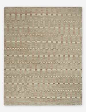 Lalan hand-knotted geometric pattern wool rug.
