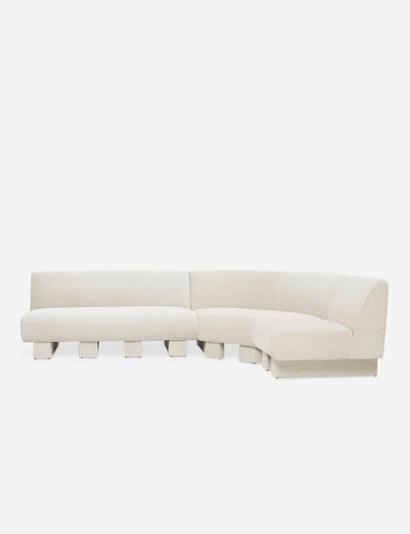 #color::Natural-Linen #configuration::right-facing #size::114-W | Lena right-facing natural linen sectional sofa with upholstered beam legs.