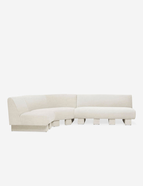 #color::Natural-Linen #configuration::left-facing #size::114-W | Lena left-facing natural linen sectional sofa with upholstered beam legs.