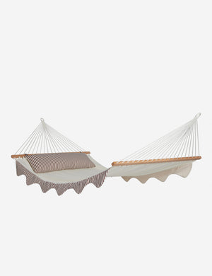 Angled view of the Levata Striped Hammock by Sarah Sherman Samuel