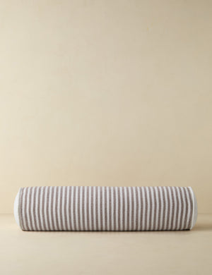 Littu Indoor / Outdoor Striped Bolster Pillow by Sarah Sherman Samuel in Brown