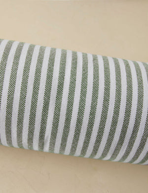 Littu Indoor / Outdoor Striped Bolster Pillow by Sarah Sherman Samuel in Moss