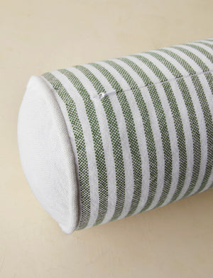 Littu Indoor / Outdoor Striped Bolster Pillow by Sarah Sherman Samuel in Moss