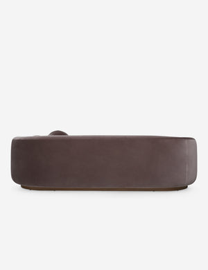 Back of the Lowry rounded silhouette velvet sofa.