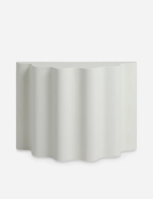 Lune half-moon, scalloped concrete side table