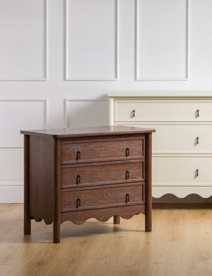 Millie 3-Drawer Nightstand : Walnut Oak