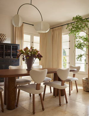 Nave modern sculptural red oak dining table by Aimee Song