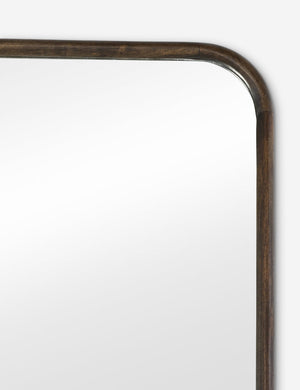 Close up of the Picart arched base slim frame floor mirror