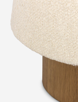 Close up of the Mulberry boucle shade mixed-material table lamp