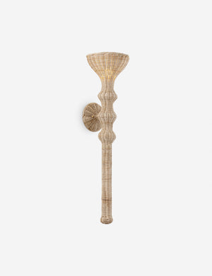 Defay torchiere natural wicker wall sconce