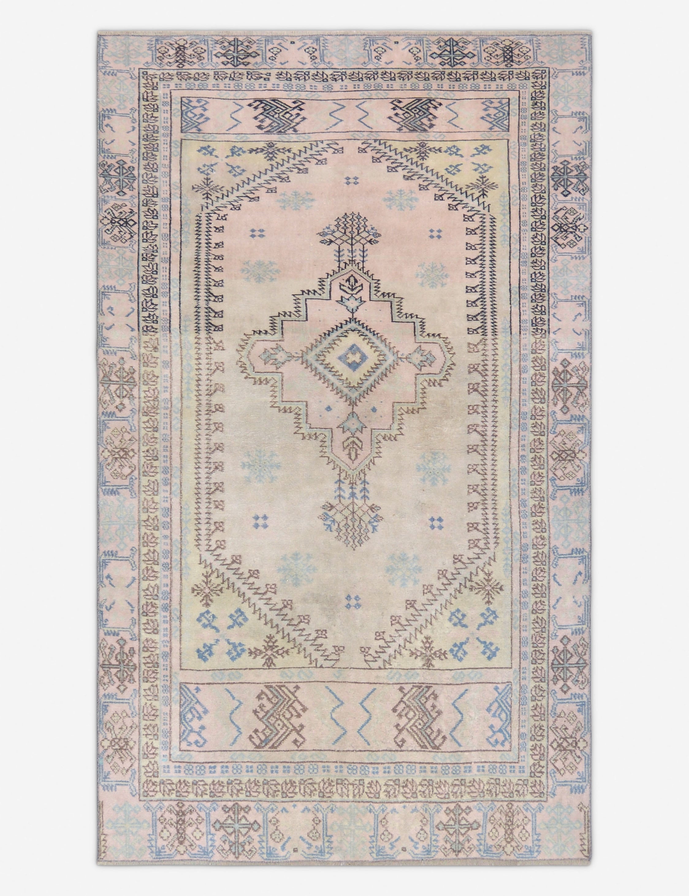 Vintage Turkish Hand-Knotted Wool Rug No. 423, 4'5" x 7'8"