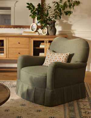 Middleton Skirted Accent Chair by Ginny Macdonald : Dusty Rose Performance Cotton Weave