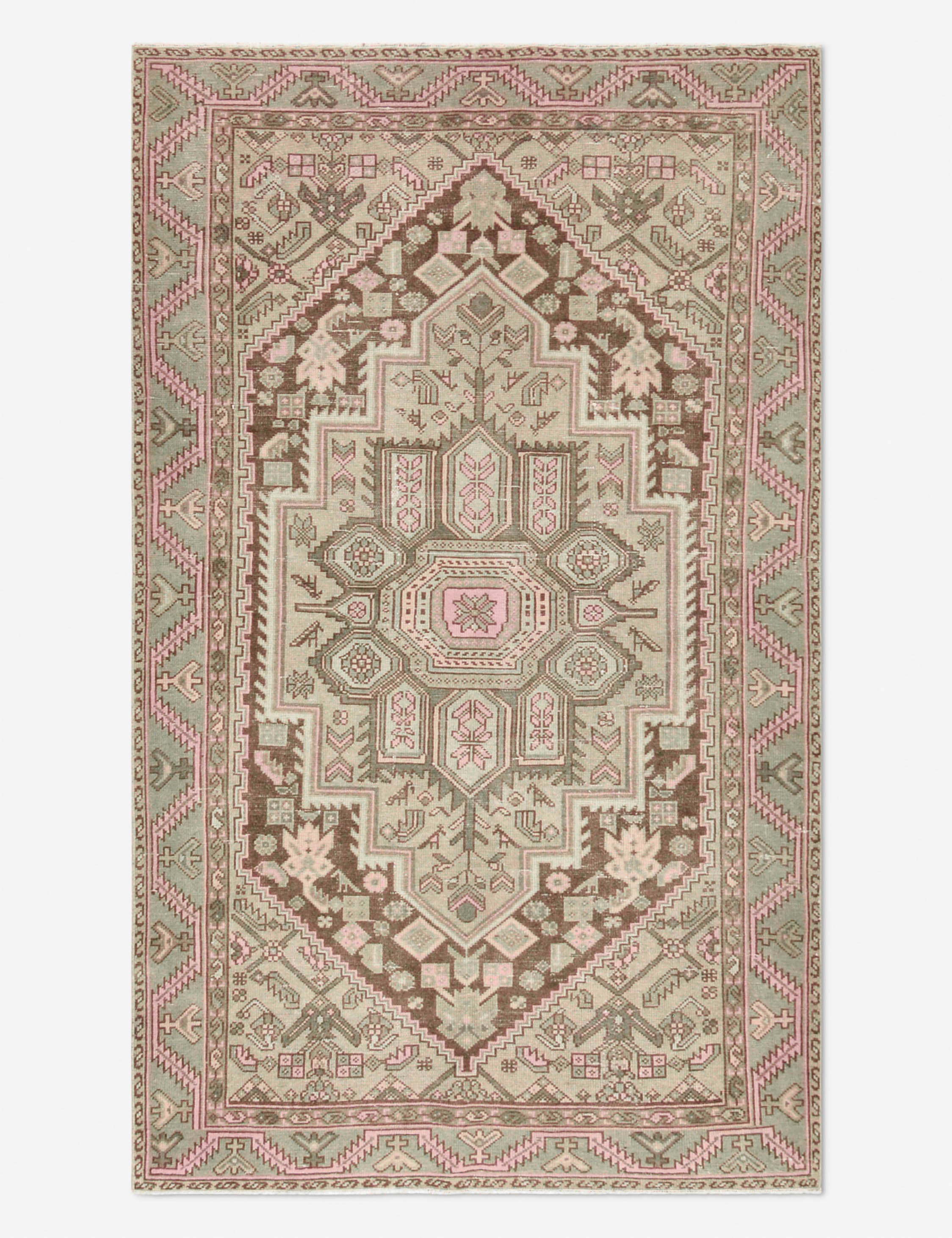 Vintage Turkish Hand-Knotted Wool Rug No. 430, 4'1" x 6'9"
