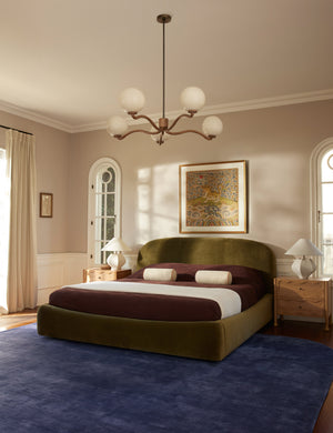 Bedroom featuring the Sutton Solid Color Hand-Loomed Viscose Rug by Aimee Song