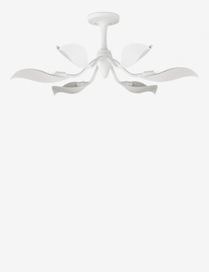 Popelin white gesso petal-arm semi flush mount light