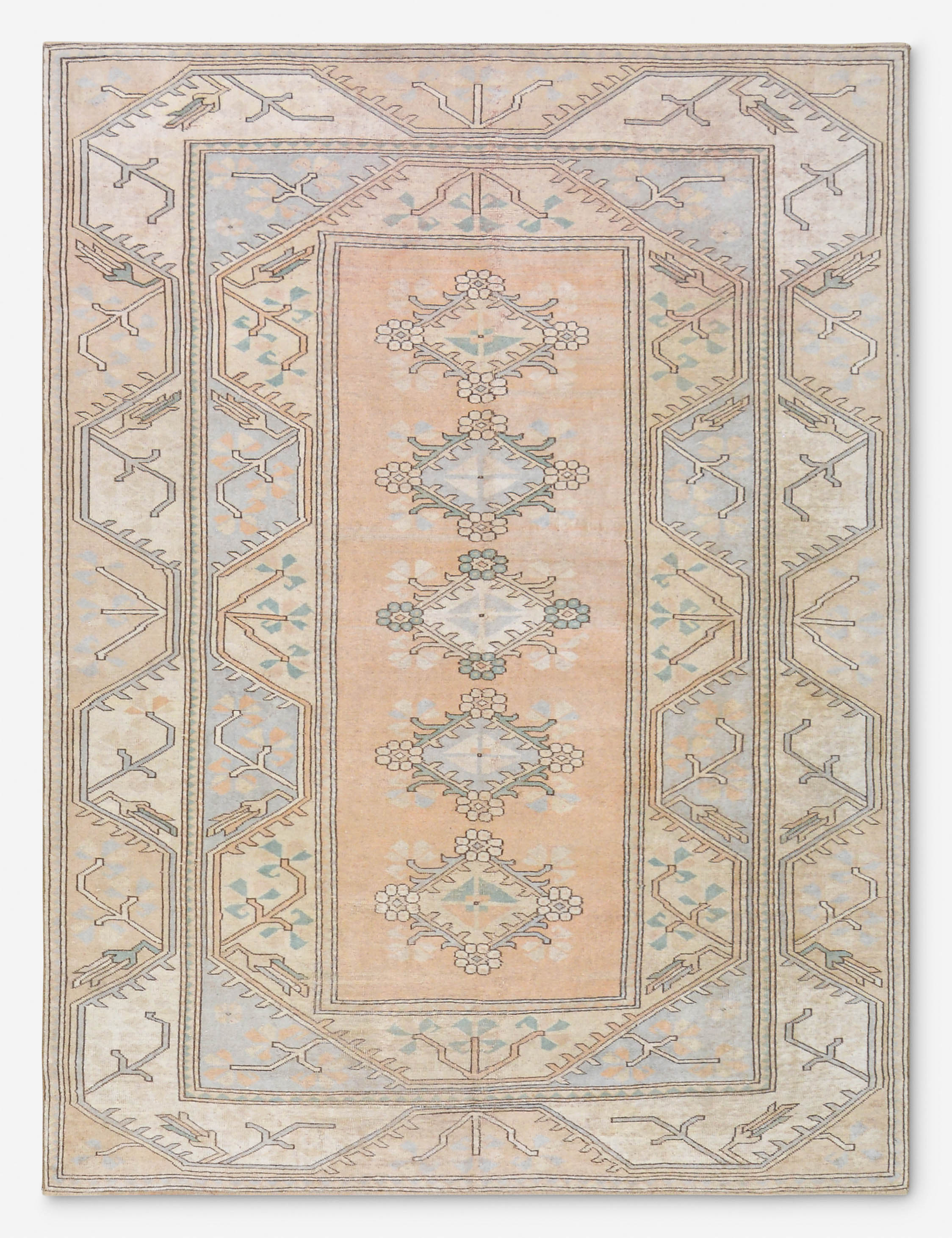 Vintage Turkish Hand-Knotted Wool Rug No. 468, 6' 5" x 9'