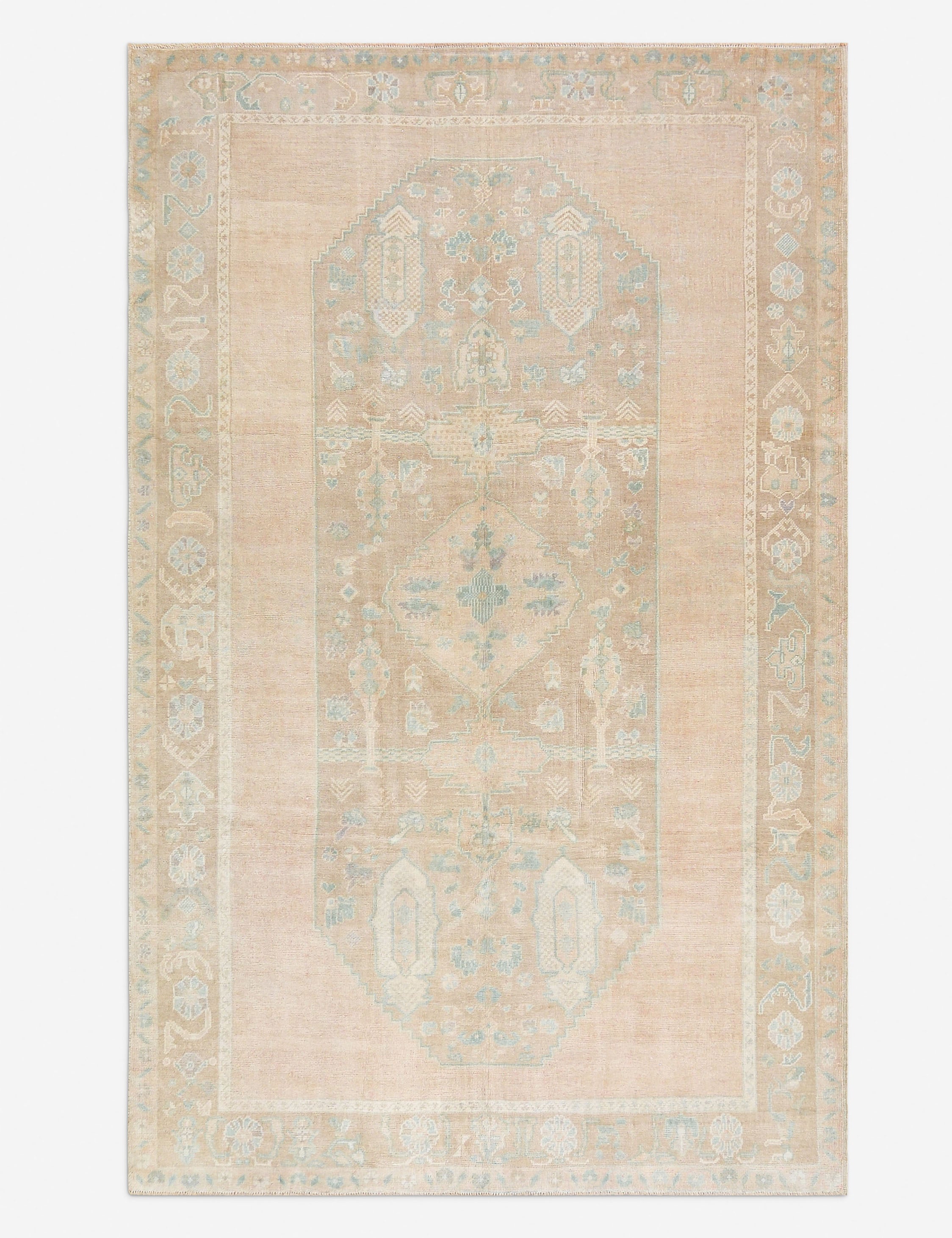 Vintage Turkish Hand-Knotted Wool Rug No. 482, 6' 1" x 9' 8"