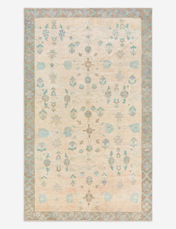 Vintage Turkish Hand-Knotted Wool Rug No. 484, 4' 4" x 7' 4"