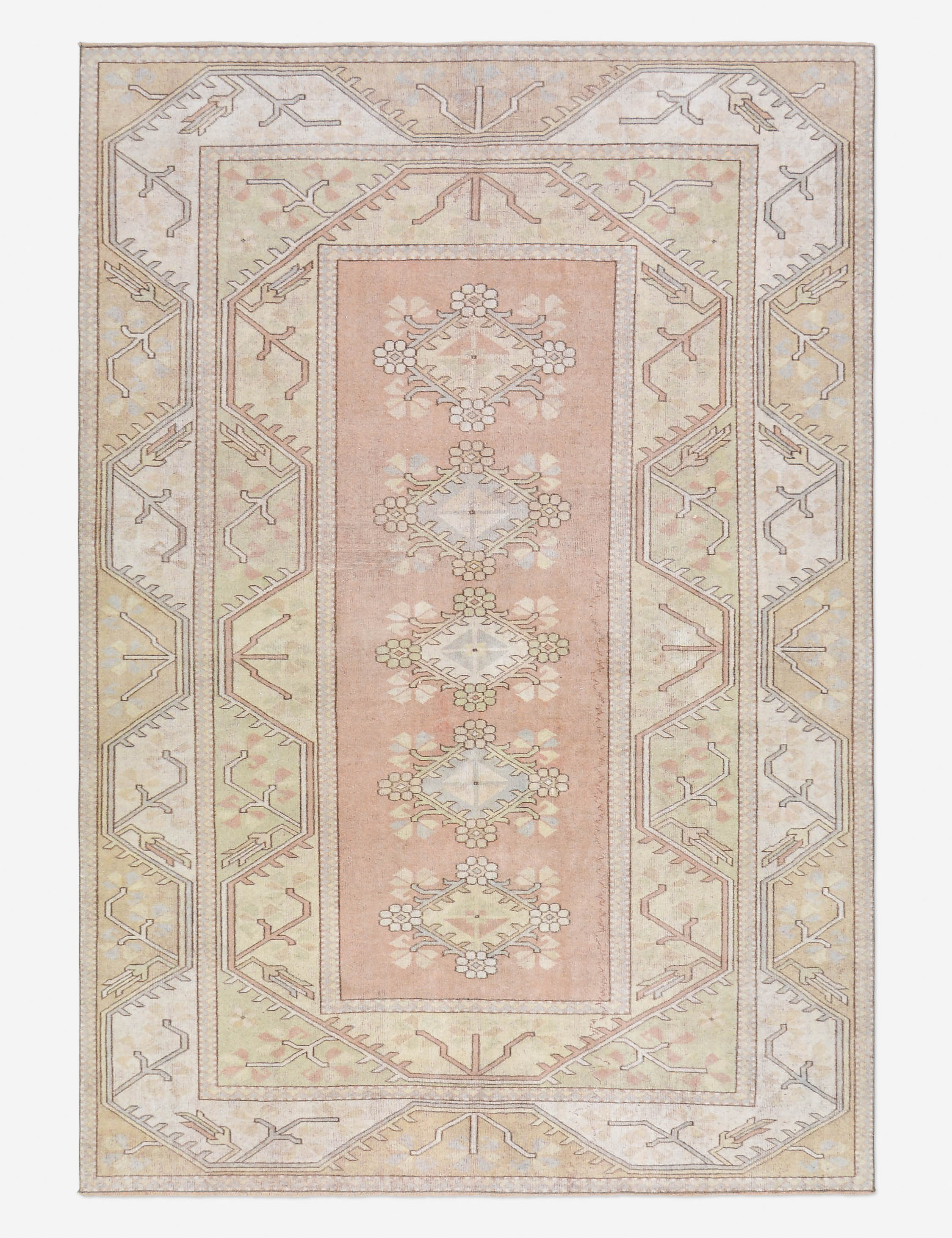 Vintage Turkish Hand-Knotted Wool Rug No. 486, 6' 5" x 9' 4"