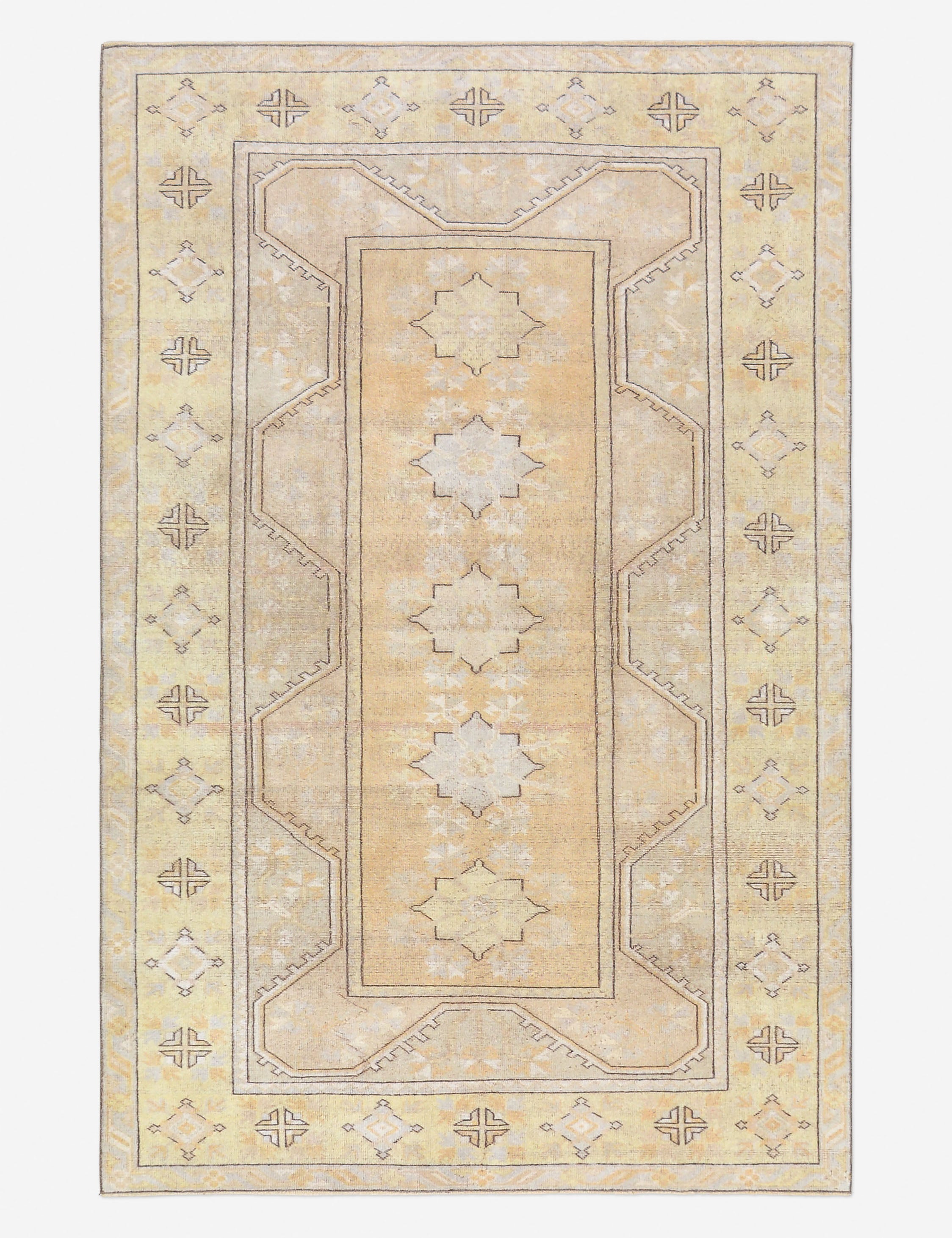 Vintage Turkish Hand-Knotted Wool Rug No. 487, 5' 1" x 7' 10"