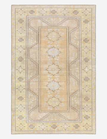 Vintage Turkish Hand-Knotted Wool Rug No. 487, 5' 1" x 7' 10"