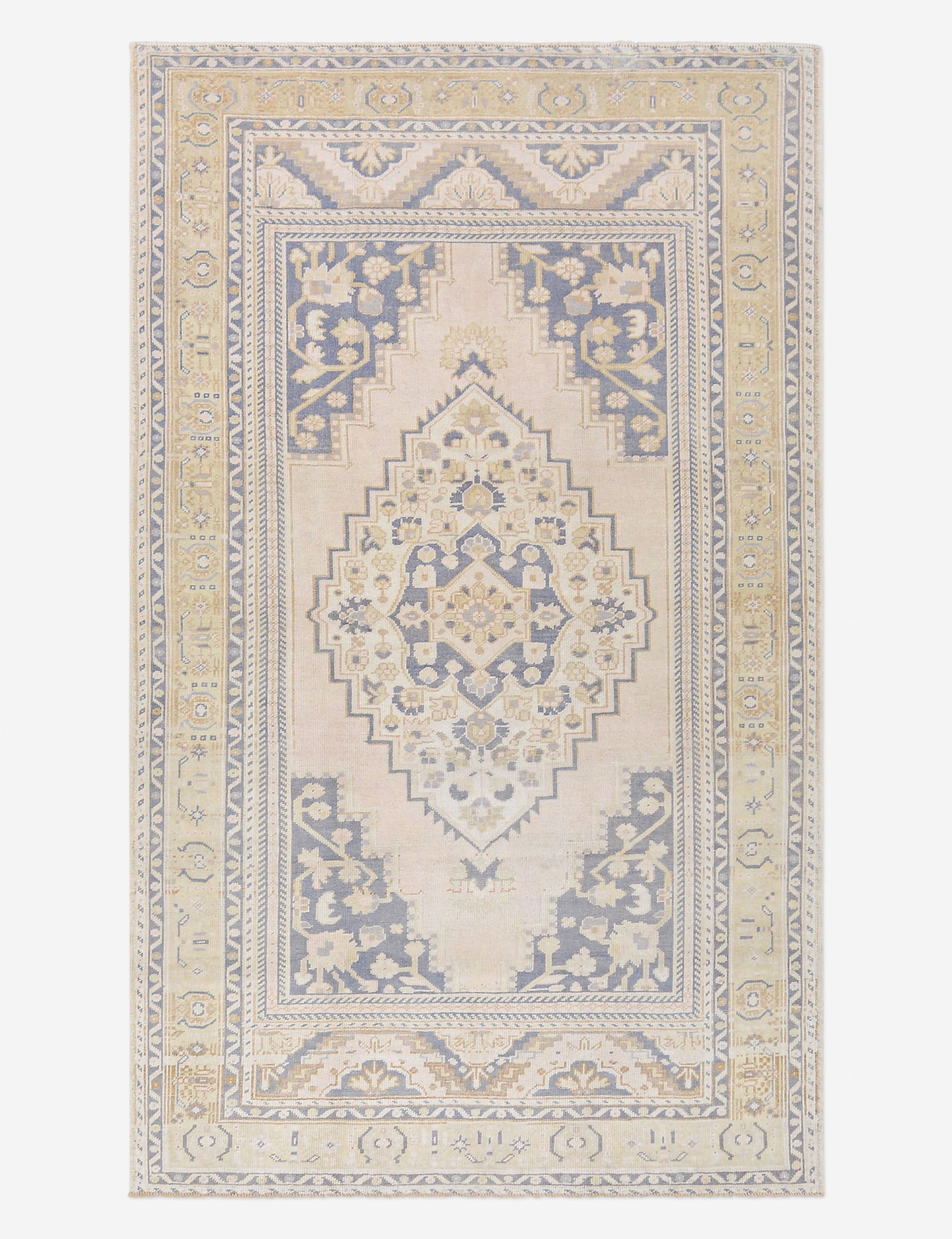 Vintage Turkish Hand-Knotted Wool Rug No. 488, 5' 1" x 8' 2"