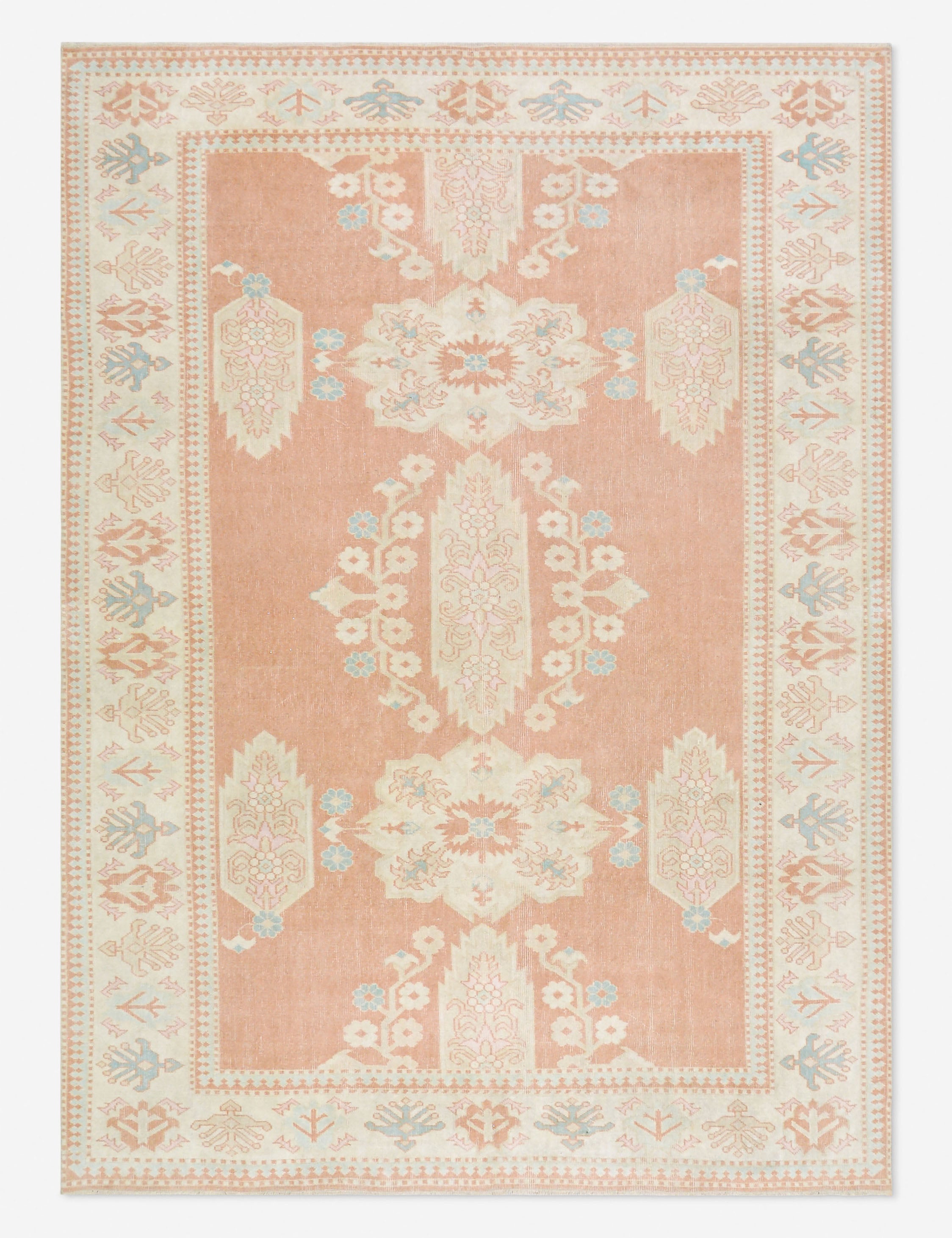 Vintage Turkish Hand-Knotted Wool Rug No. 490, 6' 8" x 9'