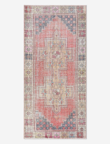 Vintage Turkish Hand-Knotted Wool Rug No. 494, 4' x 8' 5"