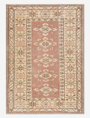 Vintage Turkish Hand-Knotted Wool Rug No. 496, 4' x 5' 6