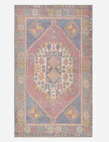 Vintage Turkish Hand-Knotted Wool Rug No. 500, 3' 11" x 6' 2"