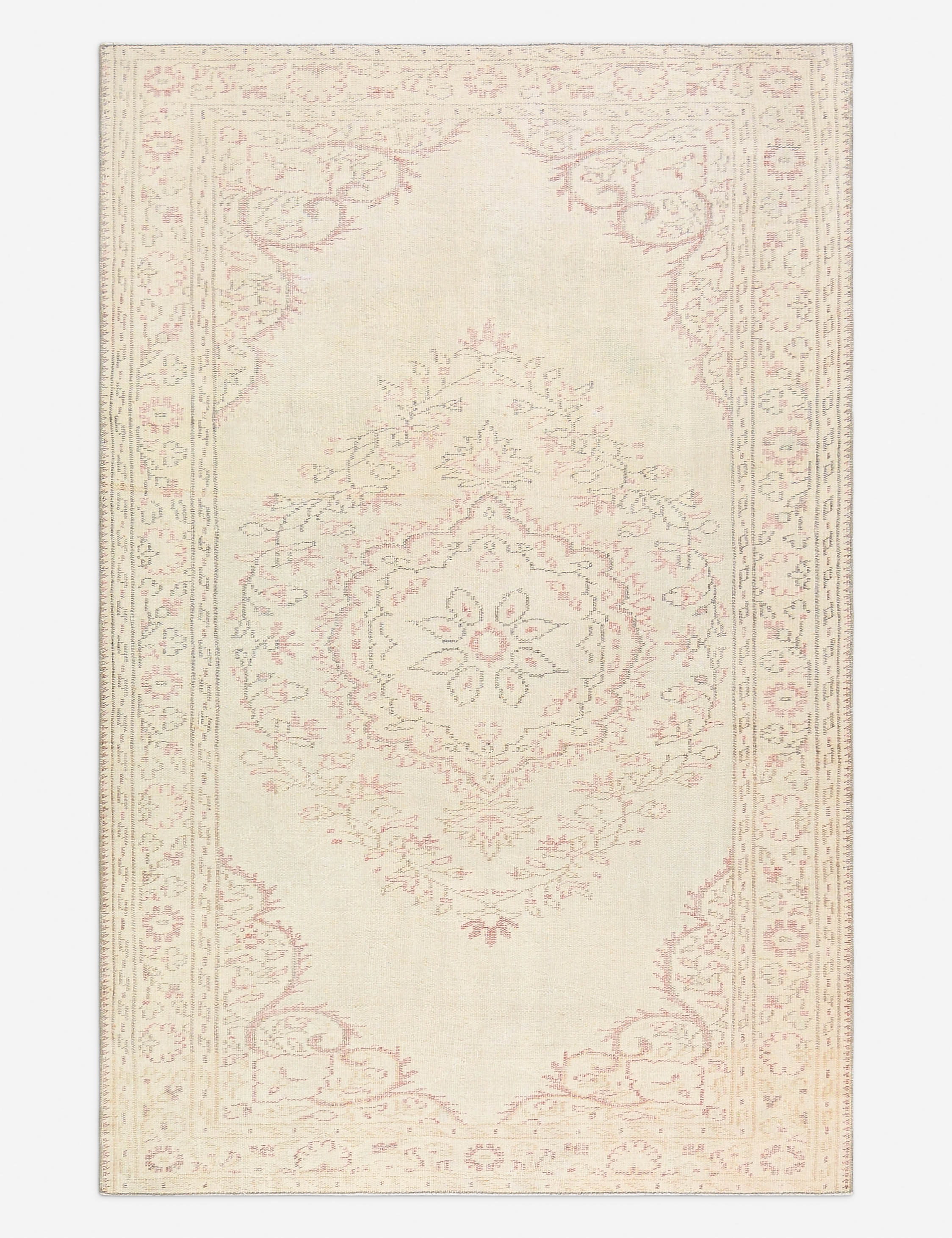 Vintage Turkish Hand-Knotted Wool Rug No. 501, 5' 6" x 8' 7"