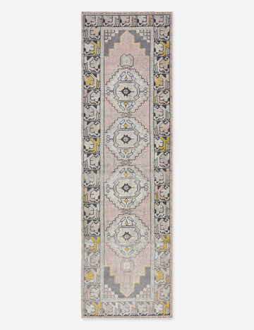 Vintage Turkish Hand-Knotted Wool Runner Rug No. 282, 2' 10" x 9' 8"