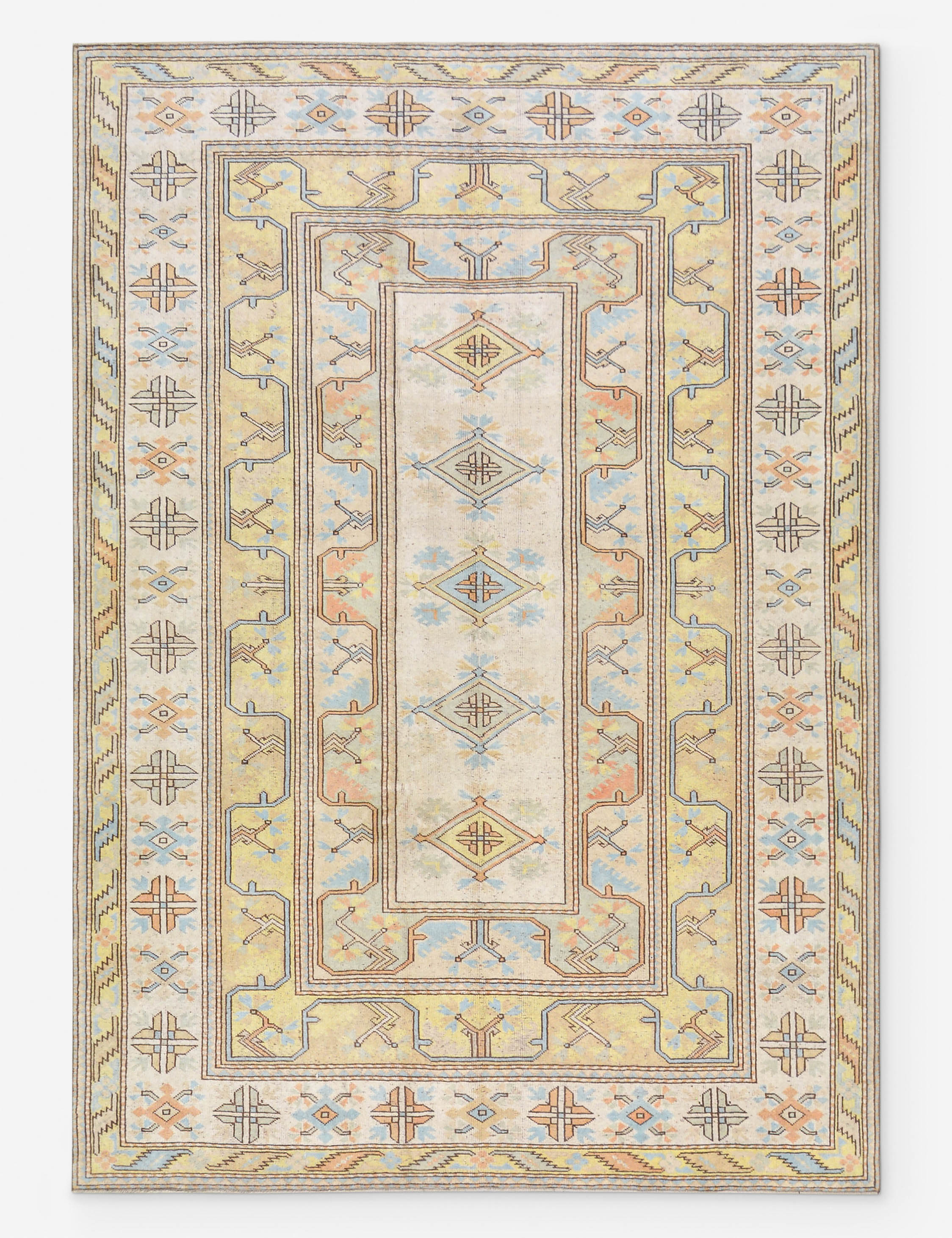 Vintage Turkish Hand-Knotted Wool Rug No. 517, 6' 7" x 9' 4"