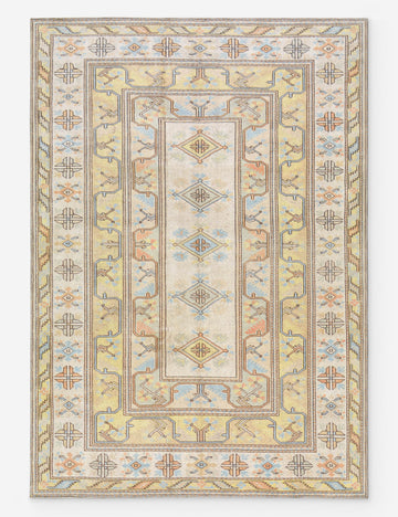 Vintage Turkish Hand-Knotted Wool Rug No. 517, 6' 7" x 9' 4"