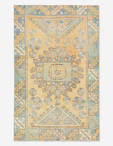 Vintage Turkish Hand-Knotted Wool Rug No. 522, 3' 8" X 5' 10"