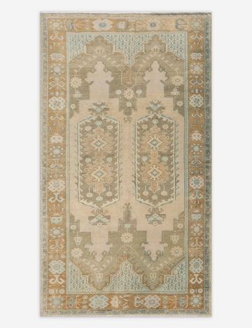 Vintage Turkish Hand-Knotted Wool Rug No. 550, 4'10" x 7'4"