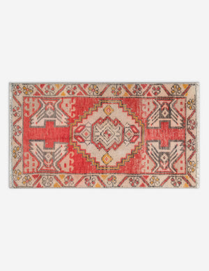 Vintage Turkish Hand-Knotted Wool Mini Rug No. 312, 1'5