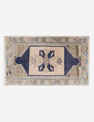 Vintage Turkish Hand-Knotted Wool Mini Rug No. 335, 1'8